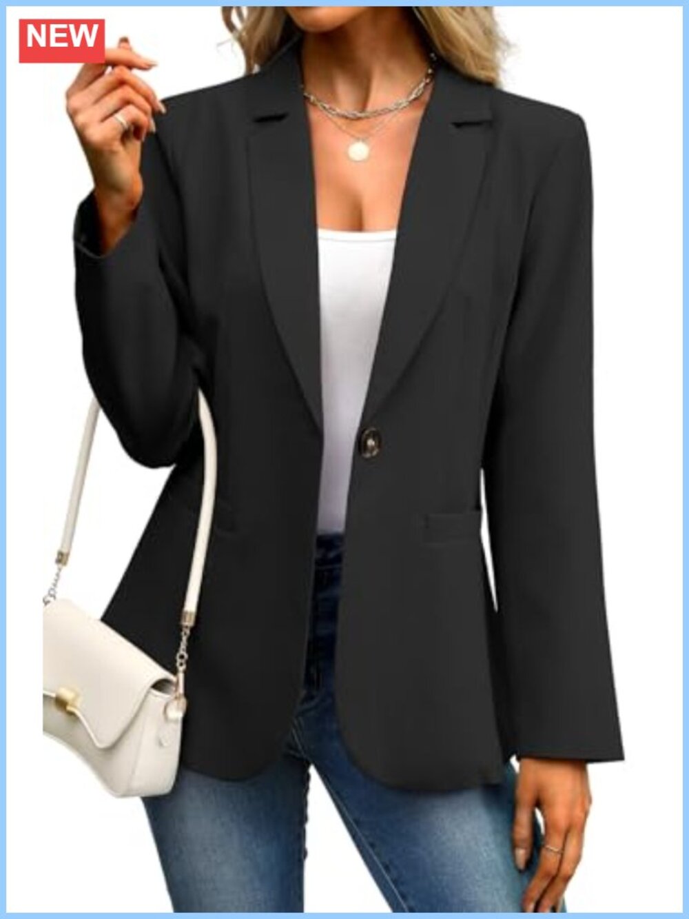 Slim Fit Blazer with Cinched Waist, Business Casual Suit Jacket for Women